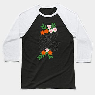 rose flowers and leaves Baseball T-Shirt